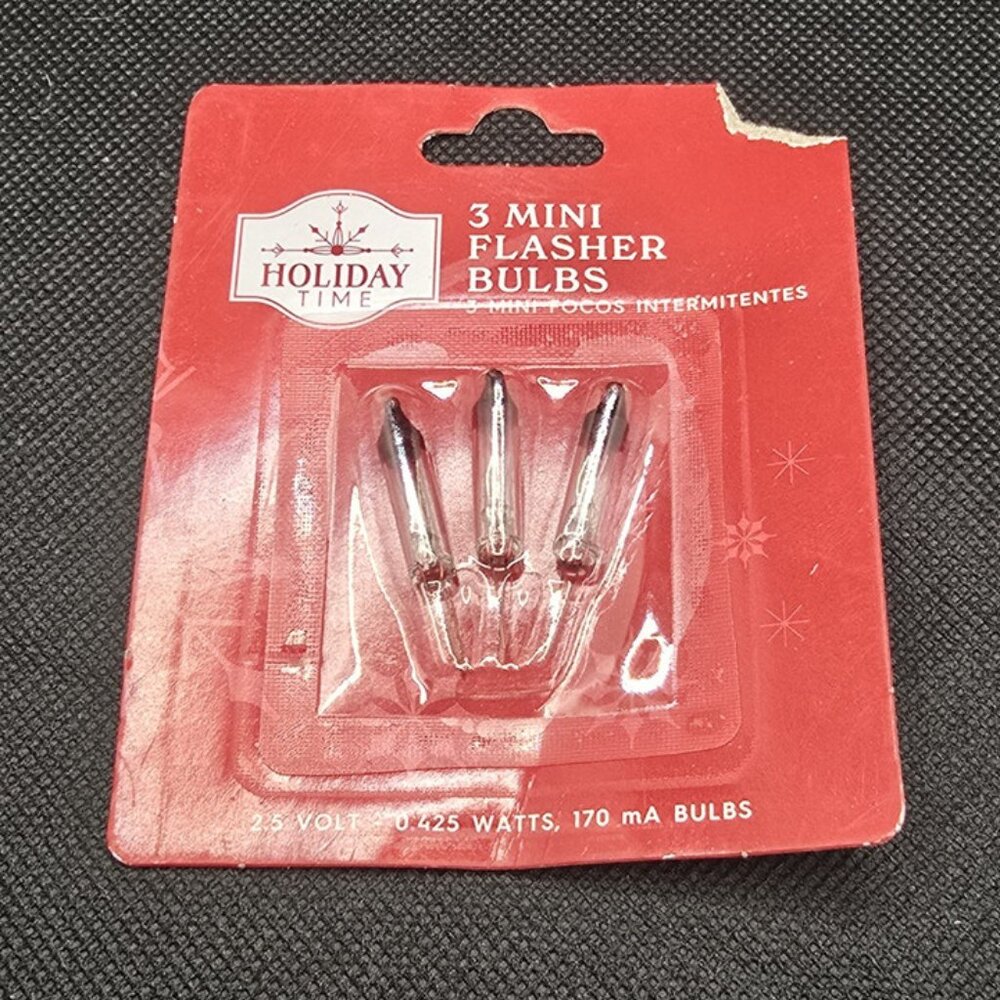 3 Mini Flasher Replacement Bulbs 2.5V 0.425 Watts 170 mA Holiday Time